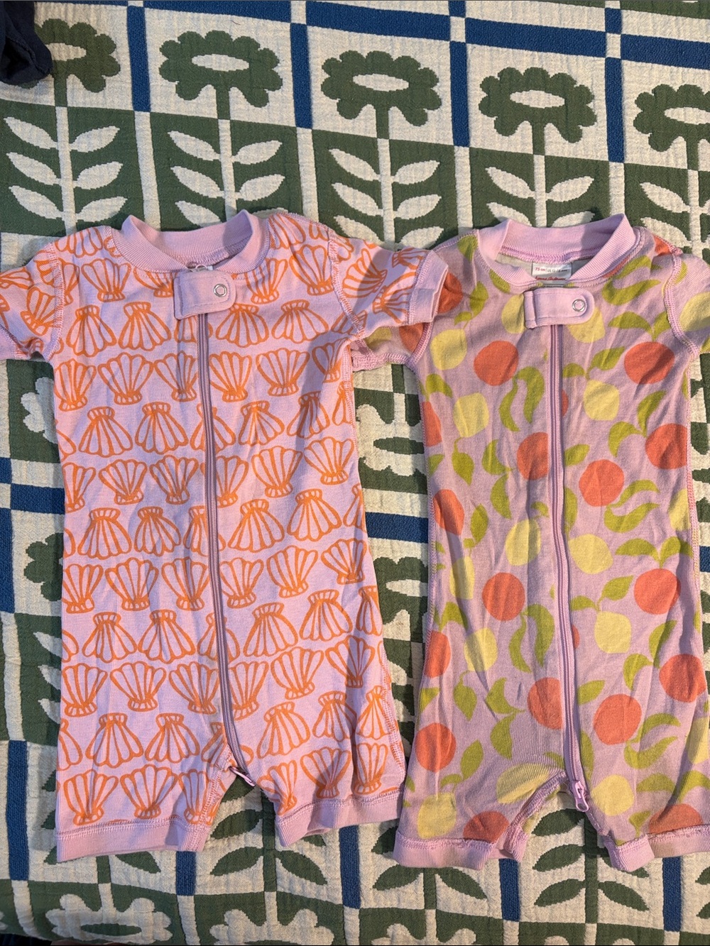 Hanna Andersson Pink Orange Short-Sleeve Pajama Set - Pair